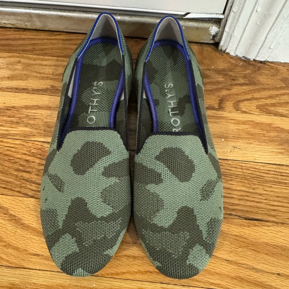 Rothy's Green Camouflage Slip-On Shoes